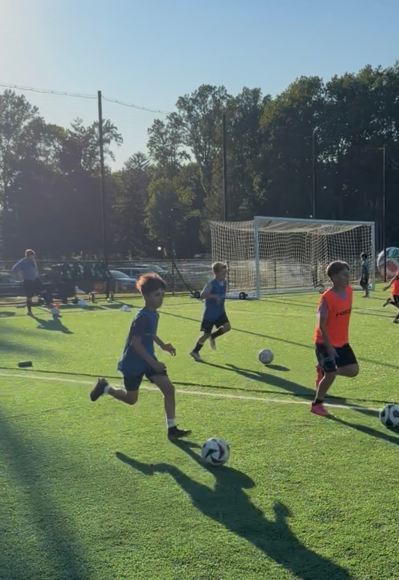 Young soccer players taking part in an Apex training activity